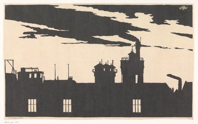 Silhouette der Oostergasfabriek von Samuel Jessurun de Mesquita (signed by artist)