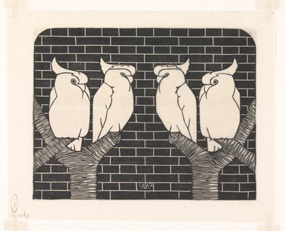 Vier Kronenkakadus von Samuel Jessurun de Mesquita (signed by artist)