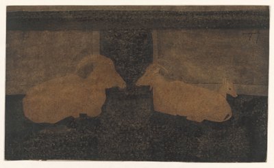Einige liegende Ziegen von Samuel Jessurun de Mesquita