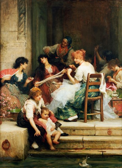 Venezianisches Leben, 1884 von Samuel Luke Fildes