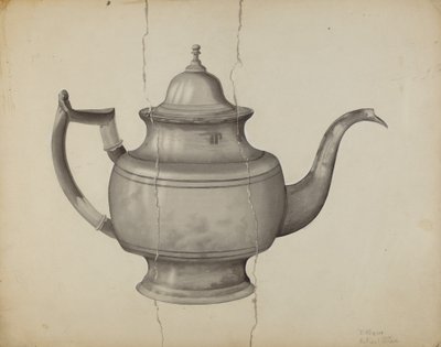 Zinnteekanne von Samuel O. Klein