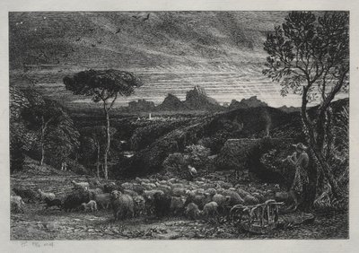 Das Öffnen des Faltens, 1880 von Samuel Palmer