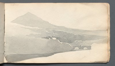 Skizzenbuch: Berglandschaft mit Brücke von Samuel Prout