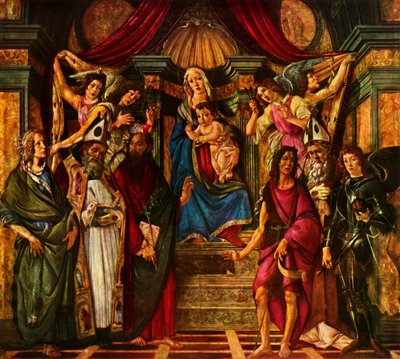 Madonna auf dem Thron mit sechs Heiligen, 1483 von Sandro Botticelli