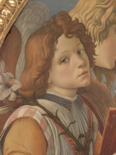 Maria mit dem Kinde und sechs Engeln von Sandro Botticelli