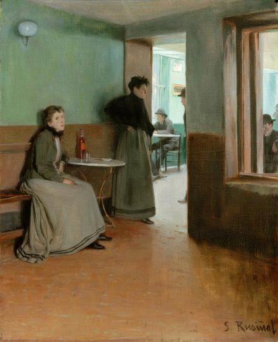 Aquarium (Inneres eines Cafés) von Santiago Rusiñol