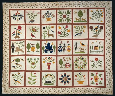 Bettüberwurf bekannt als Album Quilt von Sarah Ann Wilson