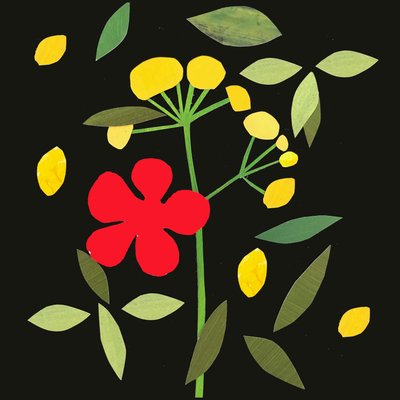 Blütenblätter und Blätter, 2019 von Sarah Thompson Engels