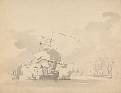 Schiffe und Segelboote auf ruhiger See von Sawrey Gilpin