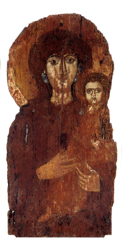 Jungfrau Hodighitria, Ikone (Holzmalerei, 7. Jahrhundert) von School Byzantine