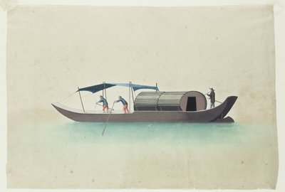 Boot mit drei Bootsmännern von School Chinese