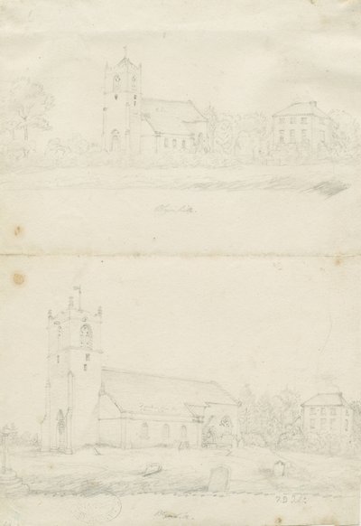 Blymhill Kirche: Bleistiftzeichnungen von School English