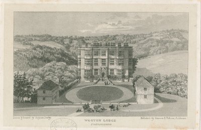 Wootton Lodge: Lithografie, nd [ca. 1839] (Druck) von School English