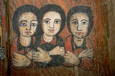 Detail der Wandmalerei von School Ethiopian