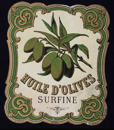Surfine Olivenöl Etikett von School French