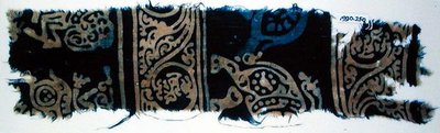 Blockbedrucktes Textilfragment, indisch von School Indian