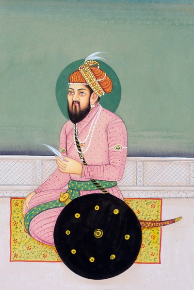 Miniaturmalerei des Mogulkaisers Babur von School Indian