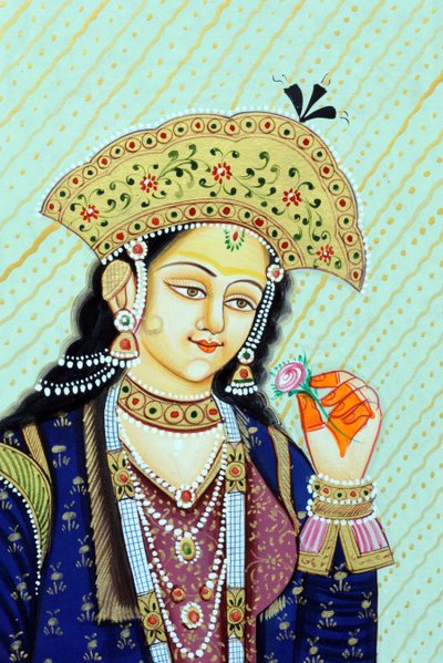 Miniaturmalerei der Mogulkaiserin Mumtaz Mahal von School Indian