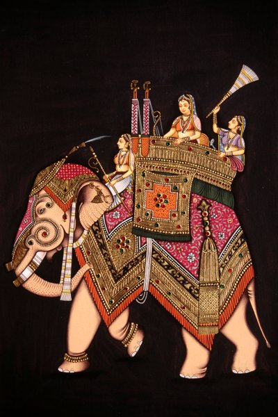 Miniaturmalerei von Mumtaz Mahal auf Papier von School Indian