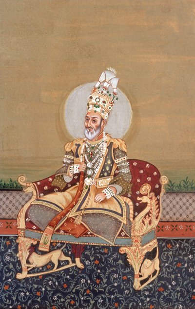 Mogul-Miniaturmalerei Bahadurshah Jafer von School Indian