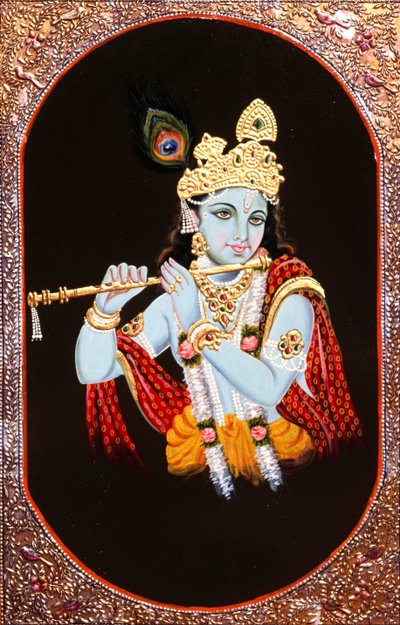 Malerei von Gott Krishna, Indien von School Indian