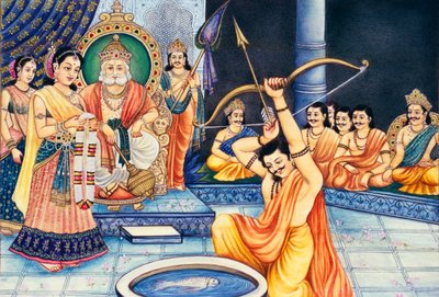 Swayamvar Miniaturmalerei auf Elfenbein von School Indian