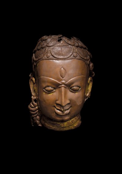 Repoussé-Maske von Shiva, ca. 11. Jahrhundert von School Nepalese