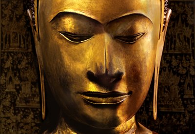 Kopf eines Buddha-Bildes von School Siamese