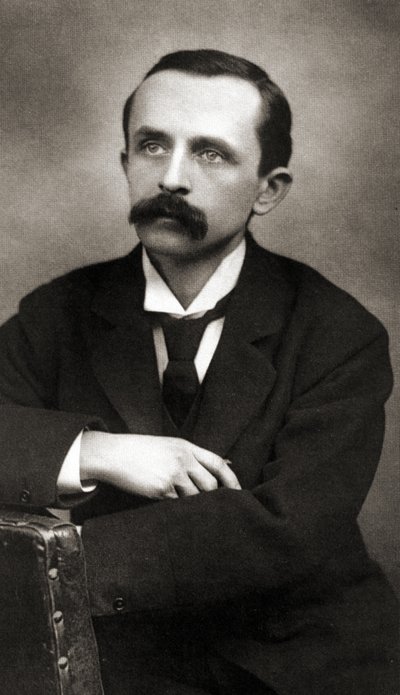 Porträt von J.M. Barrie, ca. 1890 (Sepia-Foto) von Scottish School