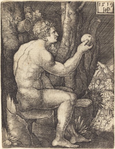 Adam sitzend von Sebald Beham