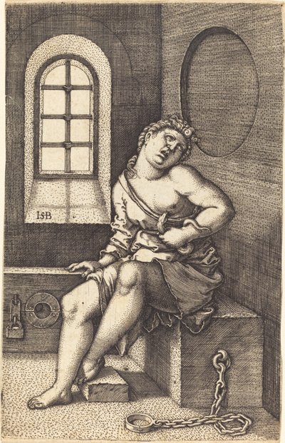 Cleopatra sitzt von Sebald Beham