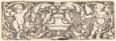 Ornament mit einer Vase zwischen zwei Genien von Sebald Beham
