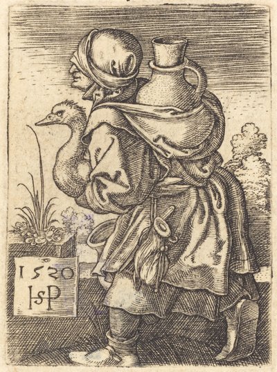 Bäuerin auf dem Weg zum Markt von Sebald Beham