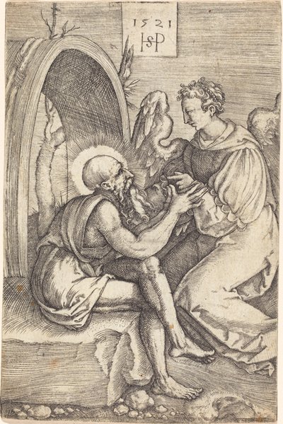 Heiliger Hieronymus mit dem Engel von Sebald Beham