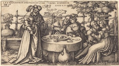 Der verlorene Sohn verschwendet sein Vermögen von Sebald Beham
