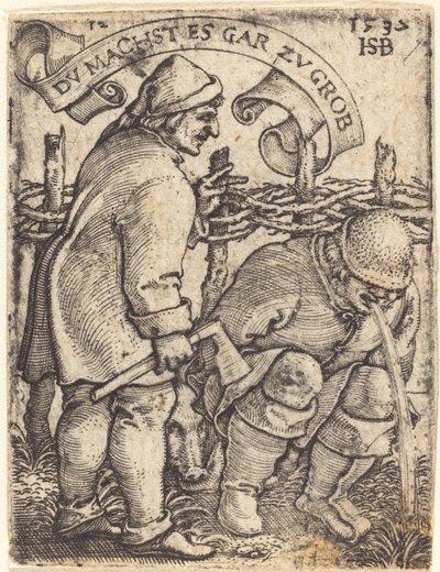Erbrechender Bauer von Sebald Beham