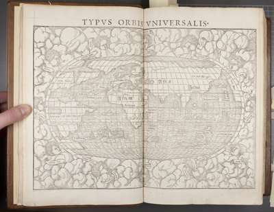 Globus, aus Cosmographia, 1544 von Sebastian Munster