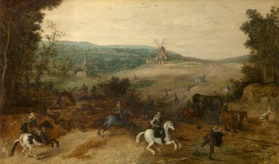 Landschaft mit Reisenden, die von Räubern angegriffen werden von Sebastian Vrancx