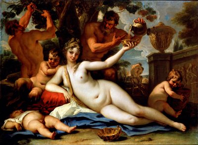 Bacchantin und Satyrn, um 1713 von Sebastiano Ricci