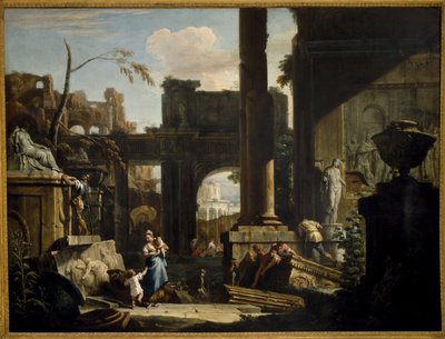 Perspektive der Ruinen mit Figuren, 1720er von Sebastiano Ricci