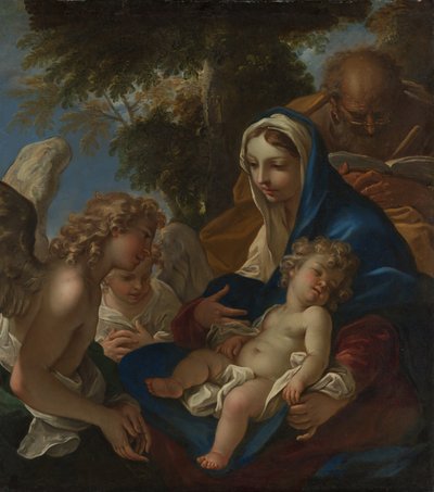 Die Heilige Familie mit Engeln, ca. 1700 von Sebastiano Ricci