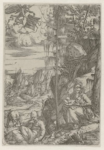 Ruhe auf der Flucht nach Ägypten von Sebastiano de
