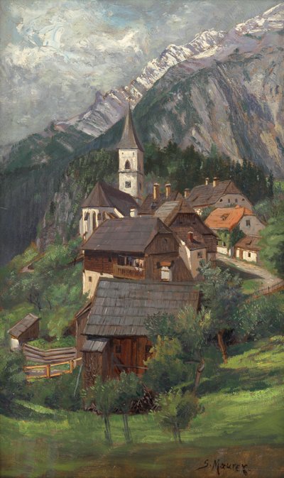 Dorf im Gebirge von Serafin Maurer