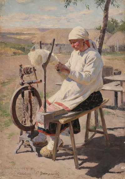 Die Spinnerin, 1895 von Sergei Arsenevich Vinogradov