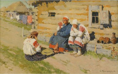 Warten in der Sonne, 1894 von Sergei Arsenevich Vinogradov