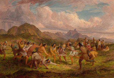 Ballspiel unter den Sioux-Indianern von Seth Eastman