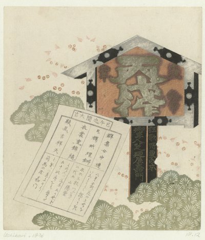 Aushängeschild mit Nachricht von Shibanoya Sanyô (attributed to)