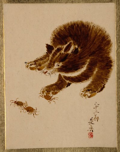 Bär und Krebse von Shibata Zeshin
