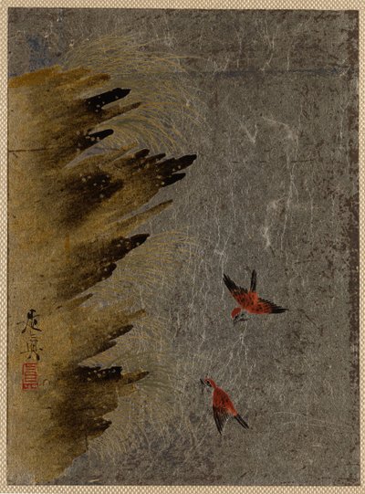 Vögel und herausragende Felsen von Shibata Zeshin