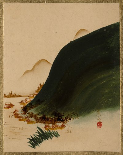 Berge und Häuser von Shibata Zeshin